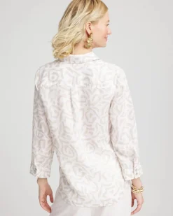 No Iron™ Animal Print Linen Shirt