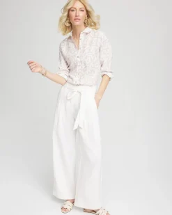 No Iron™ Animal Print Linen Shirt