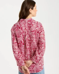 No Iron™ Linen Geo Print Shirt