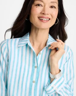 No Iron™ Linen Striped Shirt