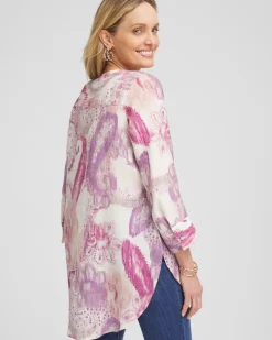 No Iron™ Multi Paisley Linen Tunic