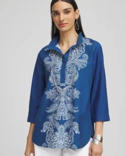 No Iron™ Paisley Buttonback Tunic