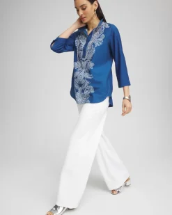 No Iron™ Paisley Buttonback Tunic