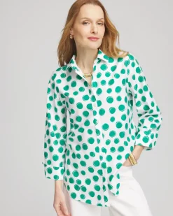 No Iron™ Polka-Dot Sateen Shirt