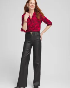 No Iron™ Red & Black Floral Shirt