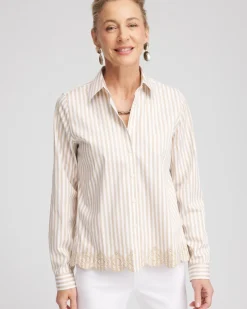 No Iron™ Scalloped-Hem Shirt