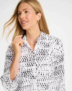 No Iron™ Stretch Geo Print Shirt
