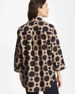 No Iron™ Stretch Global Dots Popover Tunic