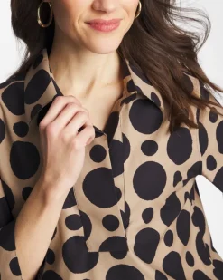No Iron™ Stretch Global Dots Popover Tunic