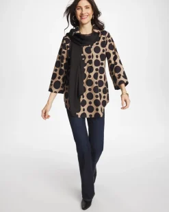 No Iron™ Stretch Global Dots Popover Tunic