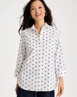 No Iron™ Stretch Jacquard Stars Shirt