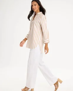 No Iron™ Stretch Neutral Striped Tunic