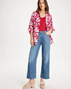 No Iron™ Stretch Palm Print Shirt