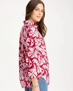 No Iron™ Stretch Palm Print Shirt
