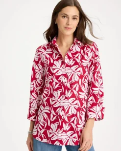 No Iron™ Stretch Palm Print Shirt