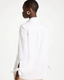 No Iron™ Stretch Poplin Tie-Cuff Tunic