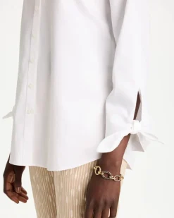 No Iron™ Stretch Poplin Tie-Cuff Tunic