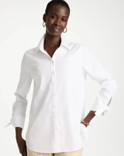 No Iron™ Stretch Poplin Tie-Cuff Tunic