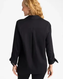 No Iron™ Stretch Poplin Tie-Cuff Tunic