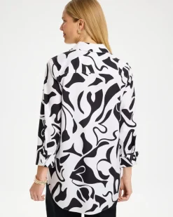No Iron™ Stretch Two-Tone Print Tunic
