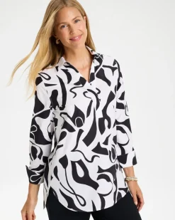 No Iron™ Stretch Two-Tone Print Tunic