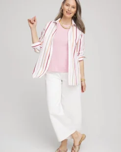 No Iron™ Striped Stretch-Sateen Shirt