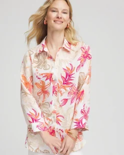 No Iron™ Tropical Floral Linen Shirt