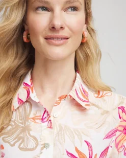No Iron™ Tropical Floral Linen Shirt