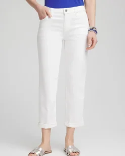 No Stain Boyfriend Cropped Jeans