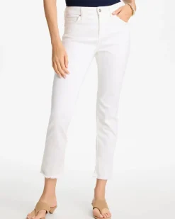 No-Stain Girlfriend Frayed Ankle Jeans