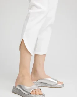 No Stain Pull-On Dolphin-Hem Capri Jeans