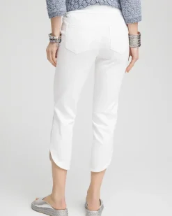 No Stain Pull-On Dolphin-Hem Capri Jeans