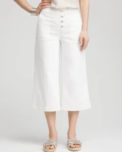 No Stain Pull-On Wide Capri Jeans