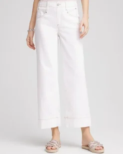 No Stain Pull-On Wide Leg Cropped Jeans