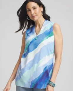 Ocean Pima Sleeveless V-Neck Tunic