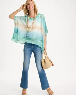 Ombre Coastal Printed Poncho