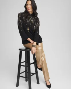 Ombré Sequin Pullover Sweater