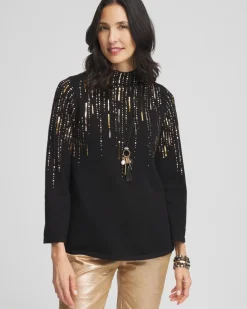 Ombré Sequin Pullover Sweater