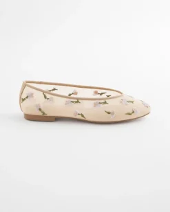 Orchid Embroidered Ballet Flats