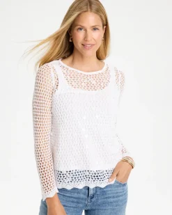 Paillette Sequin Mesh Pullover Sweater