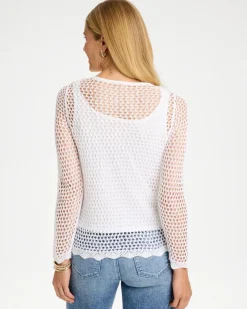 Paillette Sequin Mesh Pullover Sweater
