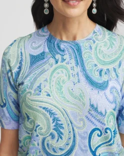 Paisley Crewneck Pullover Sweater
