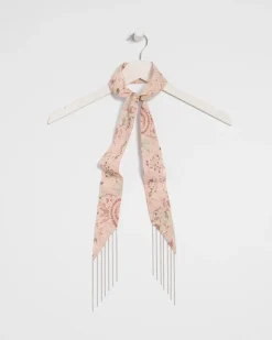 Paisley Fringe Skinny Scarf
