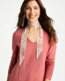 Paisley Fringe Skinny Scarf