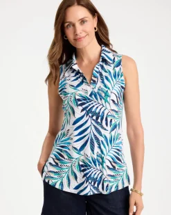 Palm Collared Tunic Tank