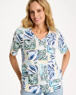 Palm Cotton Slub V-Neck Tee