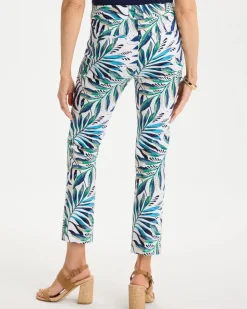 Palm Print Brigitte™ Slim Pull-On Crop Pant