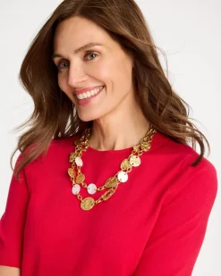 Pearl Hammered Short Necklace