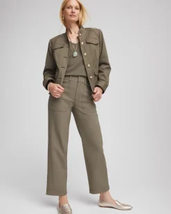 Petite Bi-Stretch Straight Ankle Pants