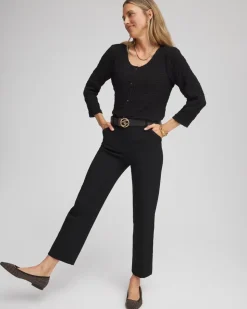 Petite Bi-Stretch Straight Ankle Pants
